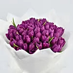 Bouquet of 50 Purple Tulips